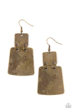 Tagging Along Brass Earring