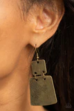 Tagging Along Brass Earring