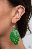 LEAF EM HANGING GREEN EARRINGS