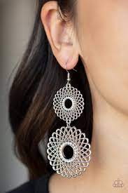 Regal Roulette - White Earrings