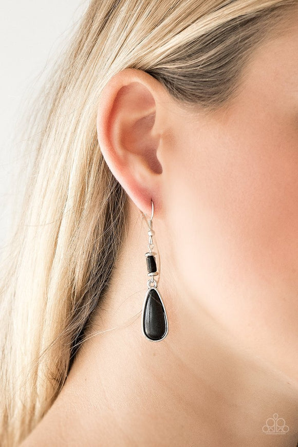 Courageously Canyon - Black Earrings