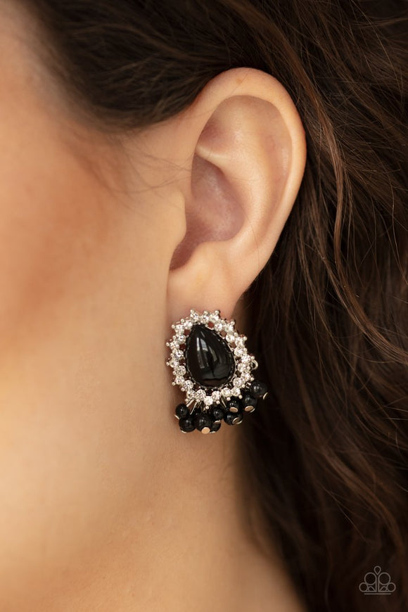 Castle Cameo - Black Earrings