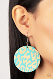 Catwalk Safari - Blue Wooden Earrings