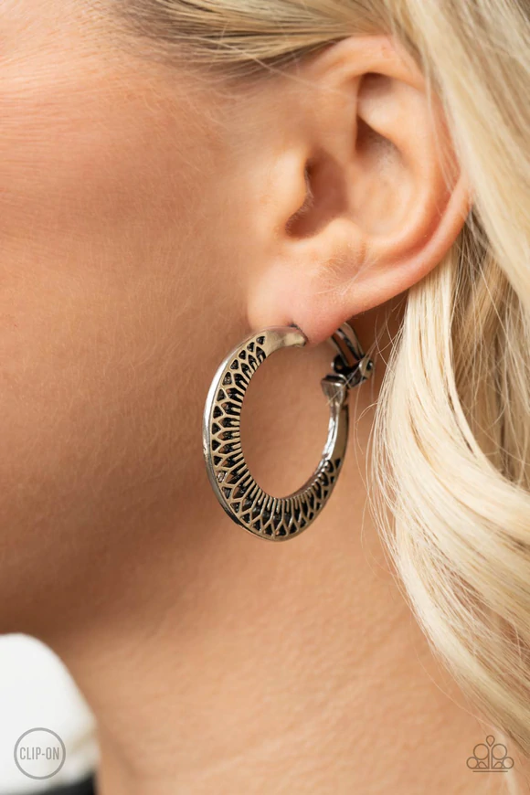 Moon Child Charisma - Silver Clip-On Earrings