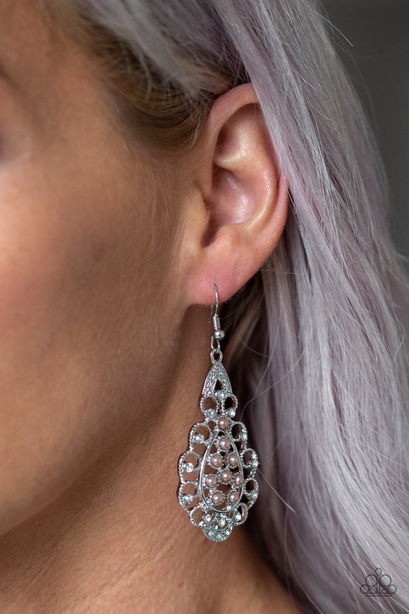 Sprinkle On The Sparkle - Brown Earrings