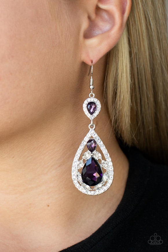 Posh Pageantry - purple earrings