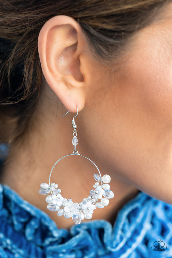 Floating Gardens - White Earring