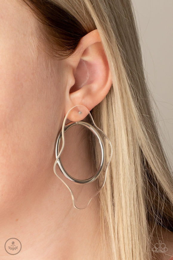 Clear The Way-White Earrings