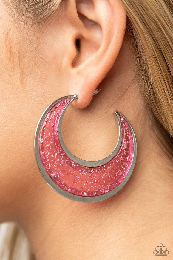 Charismatically Curvy - Pink Earring