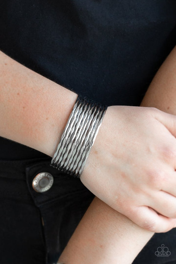 Stacked Shimmer - Silver Bracelet