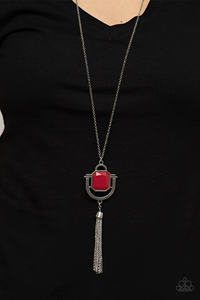 Funky Fringe - Red Necklace