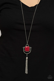 Funky Fringe - Red Necklace