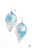 Enchanted Shimmer - Blue Leather Earrings