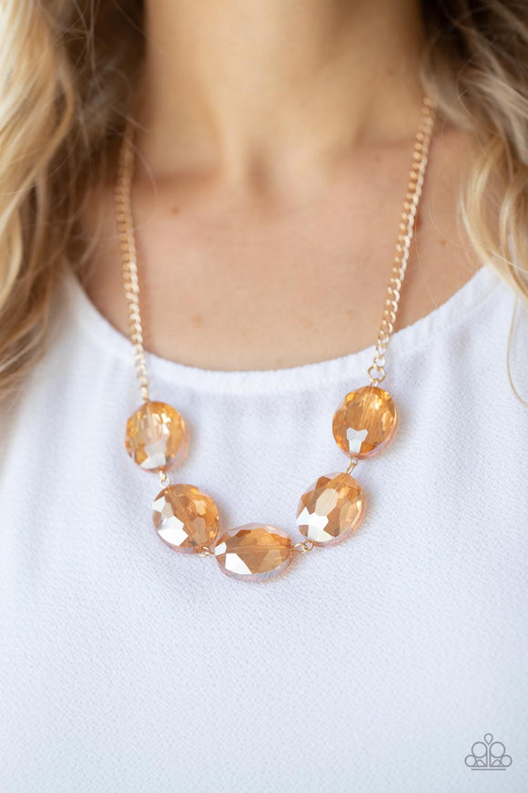 Cosmic Closeup - Gold IRIDESCENT Necklace