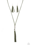 Hold My Tassel - Green Necklace