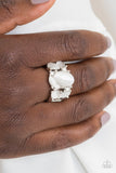 Modern Moonwalk - White Moonstones Ring