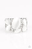 Modern Moonwalk - White Moonstones Ring