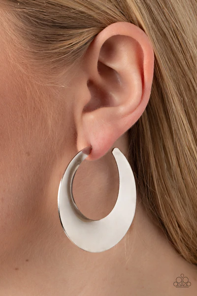 Power Curves - silver earrings