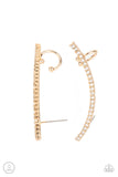 Sleekly Shimmering - Gold Post Earring