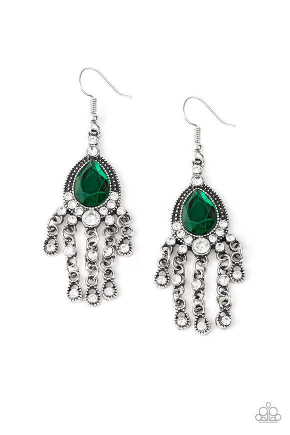 Bling Bliss - Green Earrings