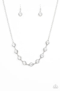 Starlit Socials- White and Silver Necklace