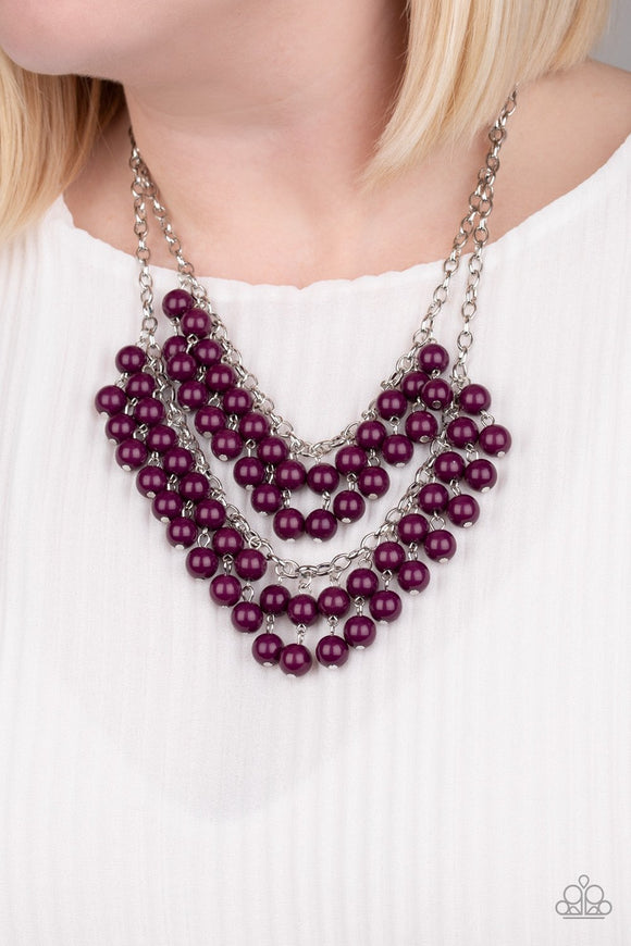 Bubbly Boardwalk - Purple  Necklace