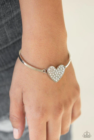 Heart-Stopping Shimmer - White Bracelet