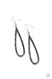 Glitzy Goals - Black Earrings