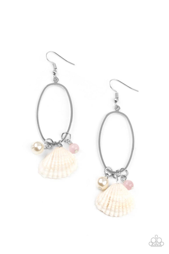 This Too Shell Pass - Pink Earrings