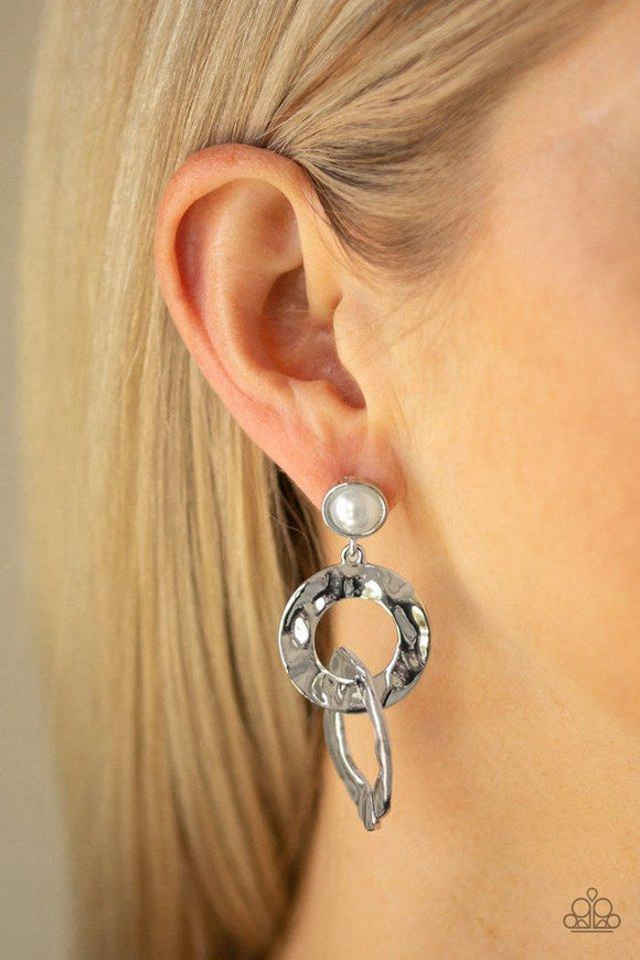 On Scene - White Earrings