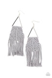 Macrame Jungle - Silver Earrings