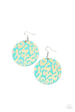 Catwalk Safari - Blue Wooden Earrings