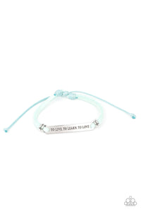 To Live, To Learn, To Love - Blue Bracelet