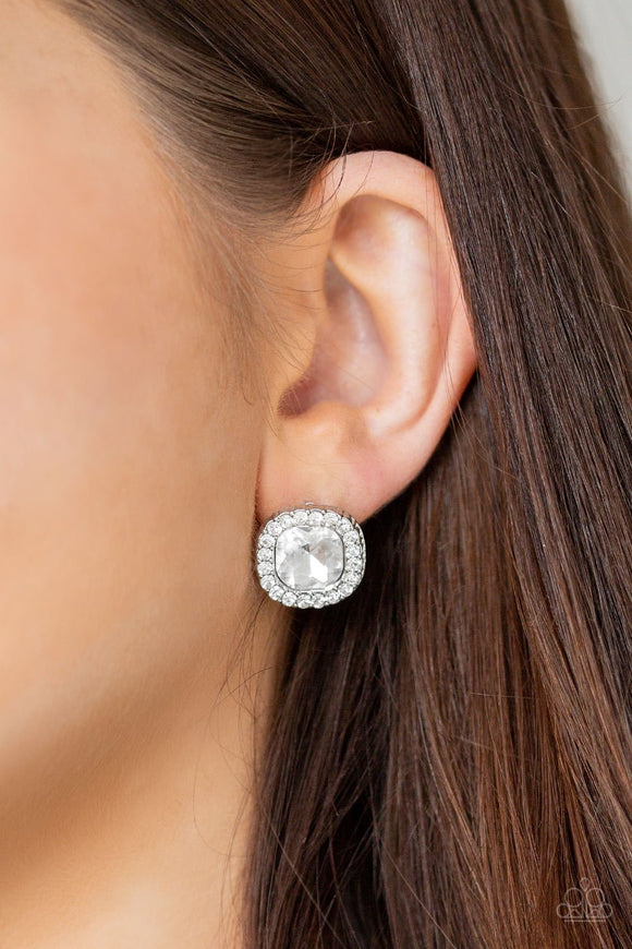 Bling Tastic- White Earrings