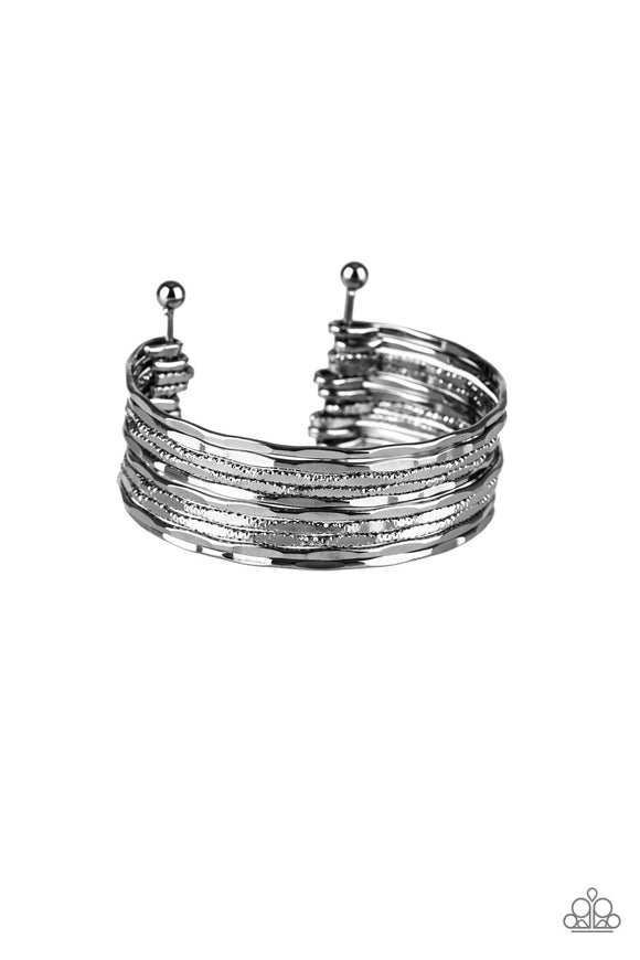 Sleek Shimmer - Black Bracelet