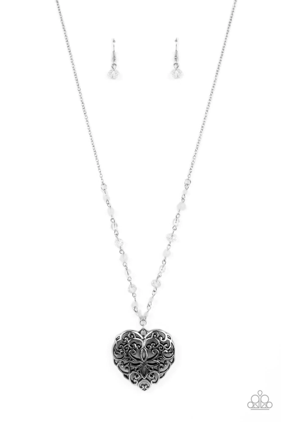 Doting Devotion-White Necklace