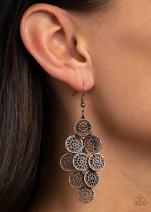 Blushing Blooms - Brass Earrings