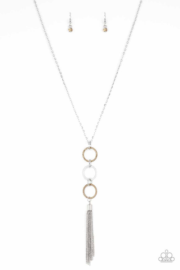Diva In Diamonds - Brown Necklace
