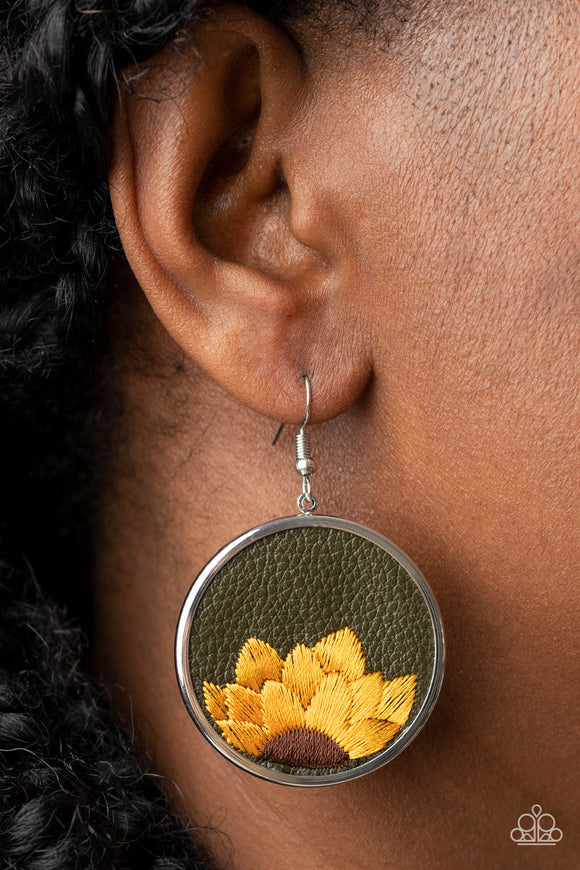 Sun-Kissed Sunflowers - Green Earring