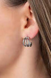 TRIPLE Down - Silver  Earrings