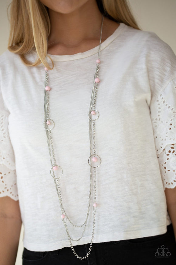 Collectively Carefree - Pink Necklace