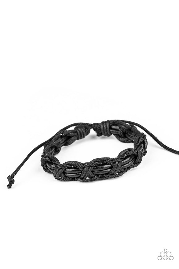 Dont WEAVE Me Hanging - Black Bracelet