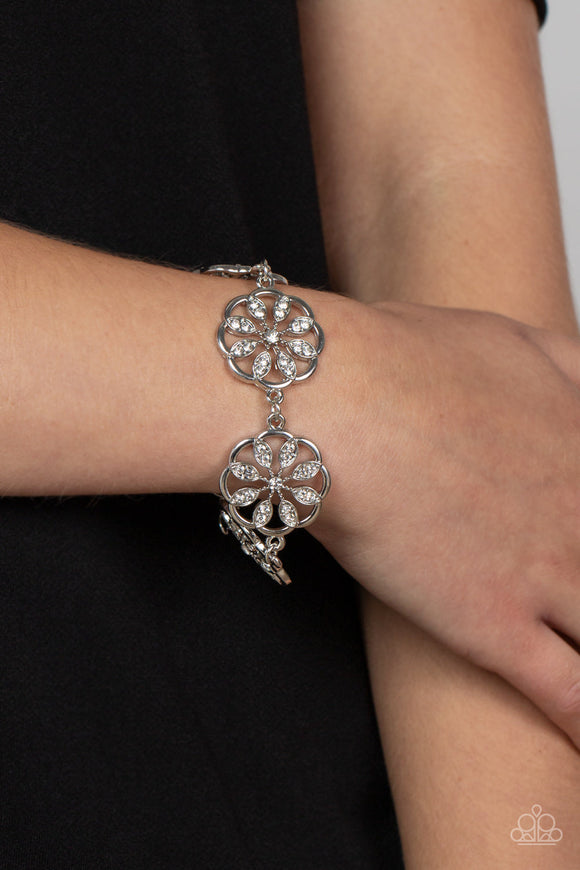 Blooming Bling - White Bracelet