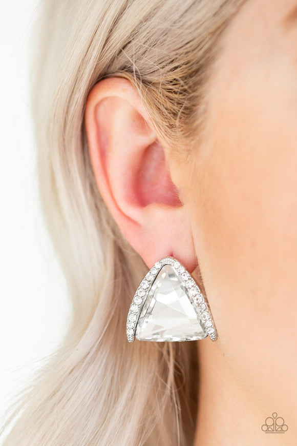 Exalted Elegance - White Earrings