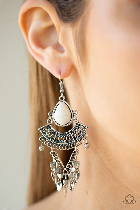 Vintage Vagabond - White Earrings
