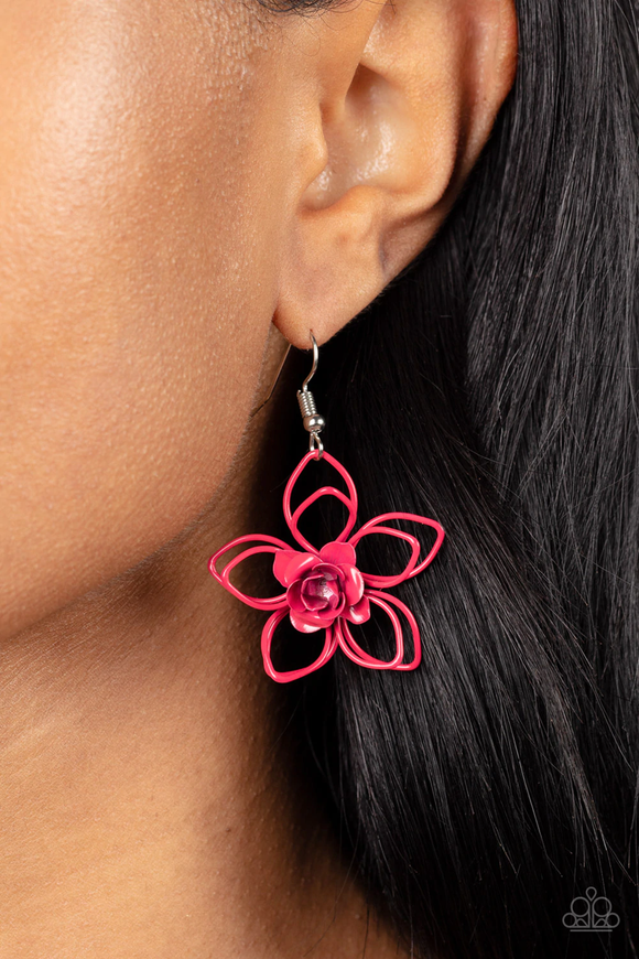 Botanical Bonanza - pink earrings