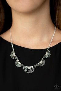 Fanned Out Fashion - Silver Necklace