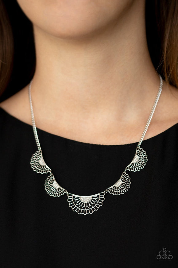 Fanned Out Fashion - Silver Necklace