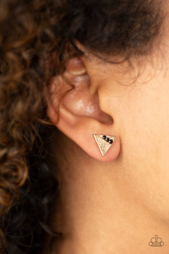 Pyramid Paradise - Black Earrings