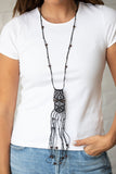 Macrame Majesty - Black Necklace